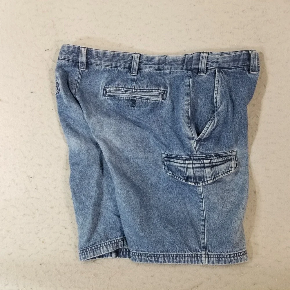 Island Republic cargo hiking shorts men's 38x9 Comfort waist blue denim outdoor‎